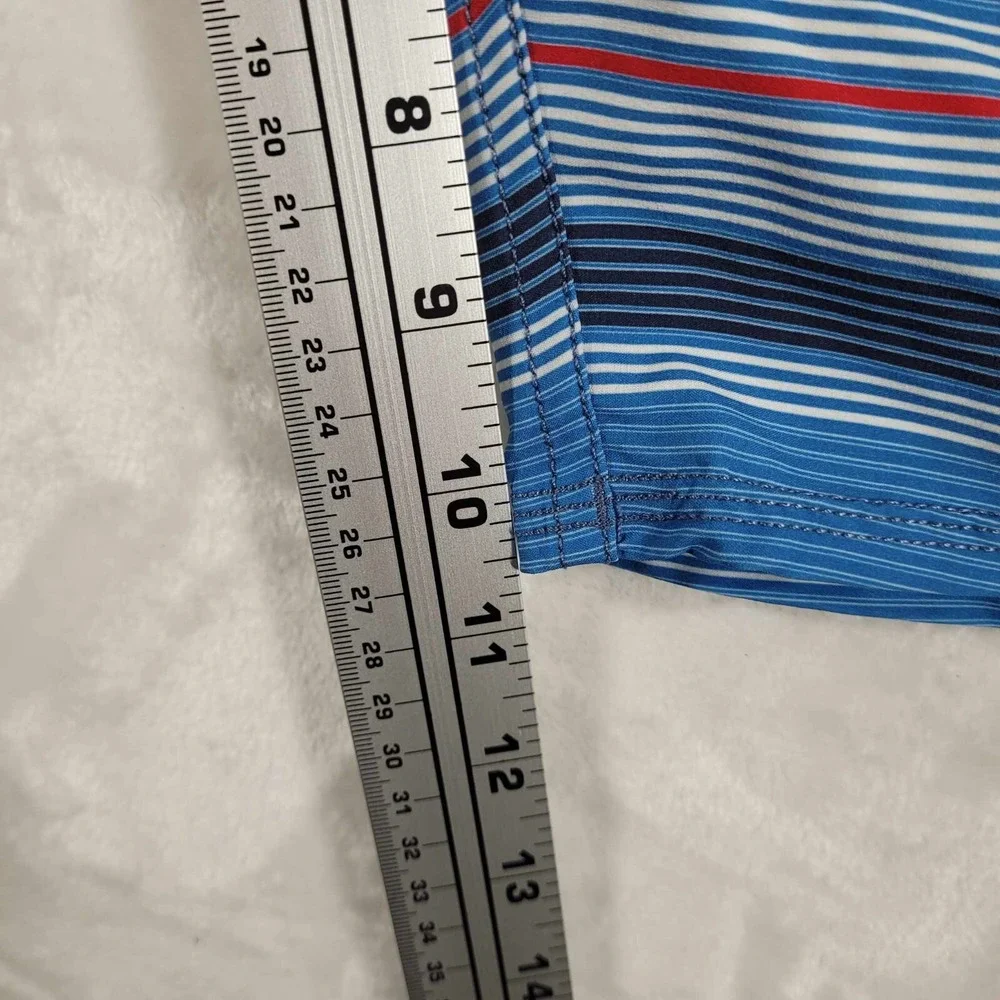 Quiksilver Amphibian Board Shorts Men's 36 Blue Striped‎ Swim Pool Beach